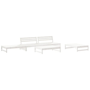 Set Salotto da Giardino 6 pz Bianco in Legno Massello di Pinocod mxl 94019