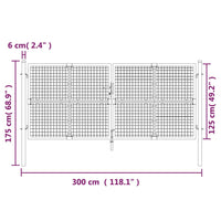 Cancello da Giardino Rete Argento 300x175 cm Acciaio Zincato 154531