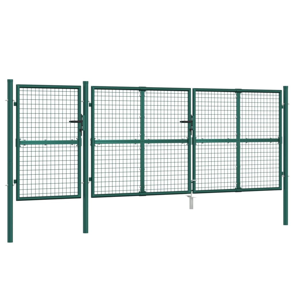 Cancello da Giardino in Rete Verde 400x175 cm Acciaio Zincato 154537