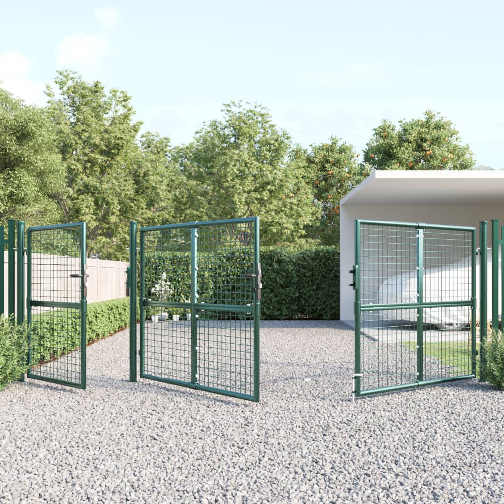 Cancello da Giardino in Rete Verde 400x175 cm Acciaio Zincato 154537