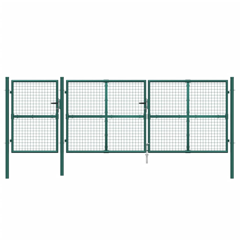 Cancello da Giardino in Rete Verde 400x175 cm Acciaio Zincato 154537