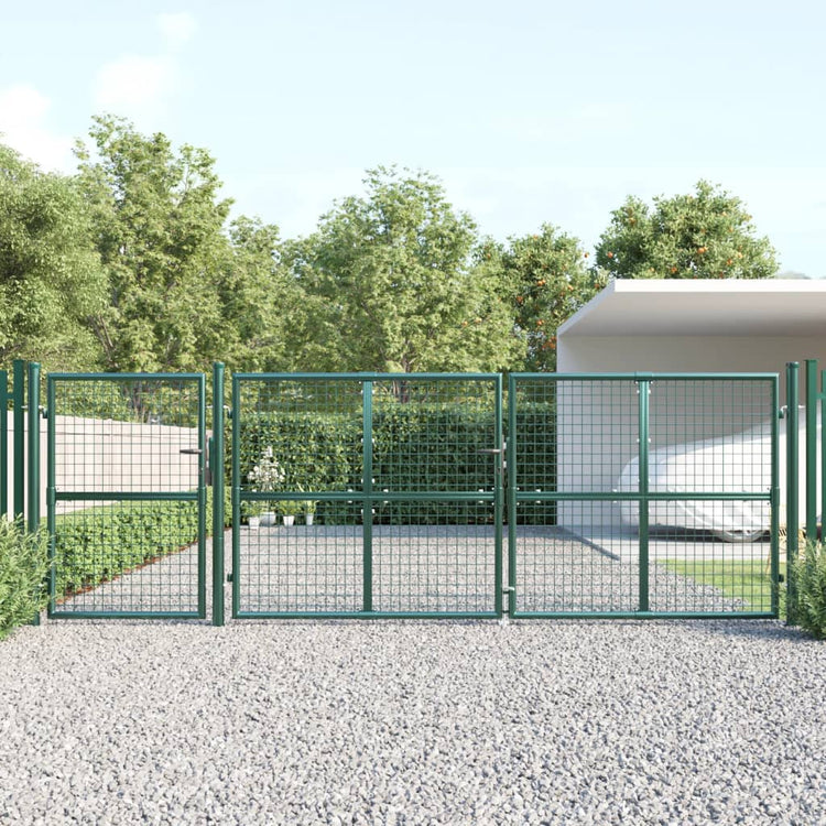 Cancello da Giardino in Rete Verde 400x175 cm Acciaio Zincato 154537