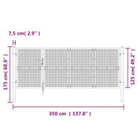 Cancello da Giardino in Rete Argento 350x175 cm Acciaio Zincato 154552