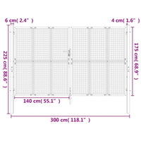 Cancello Giardino Antracite 300x225 cm in Acciaio 154569