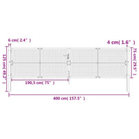 Cancello Giardino Antracite 400x125 cm in Acciaio 154571