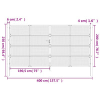 Cancello Giardino Antracite 400x250 cm in Acciaio 154576