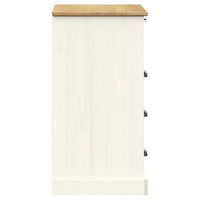 Cassettiera VIGO Bianca 80x40x76 cm in Legno Massello di Pino 353161