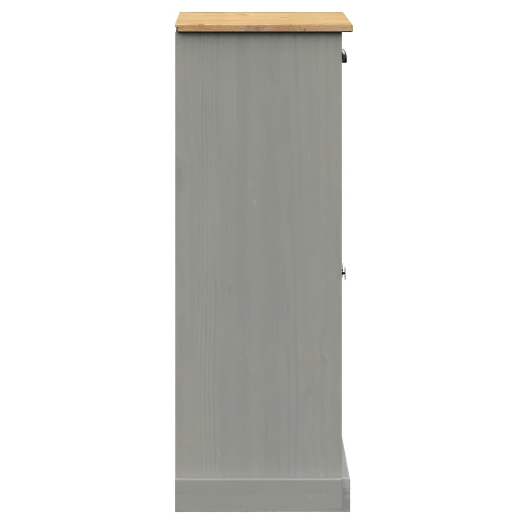 Scarpiera VIGO 60x35x96 cm in Legno Massello di Pino Grigio 353168