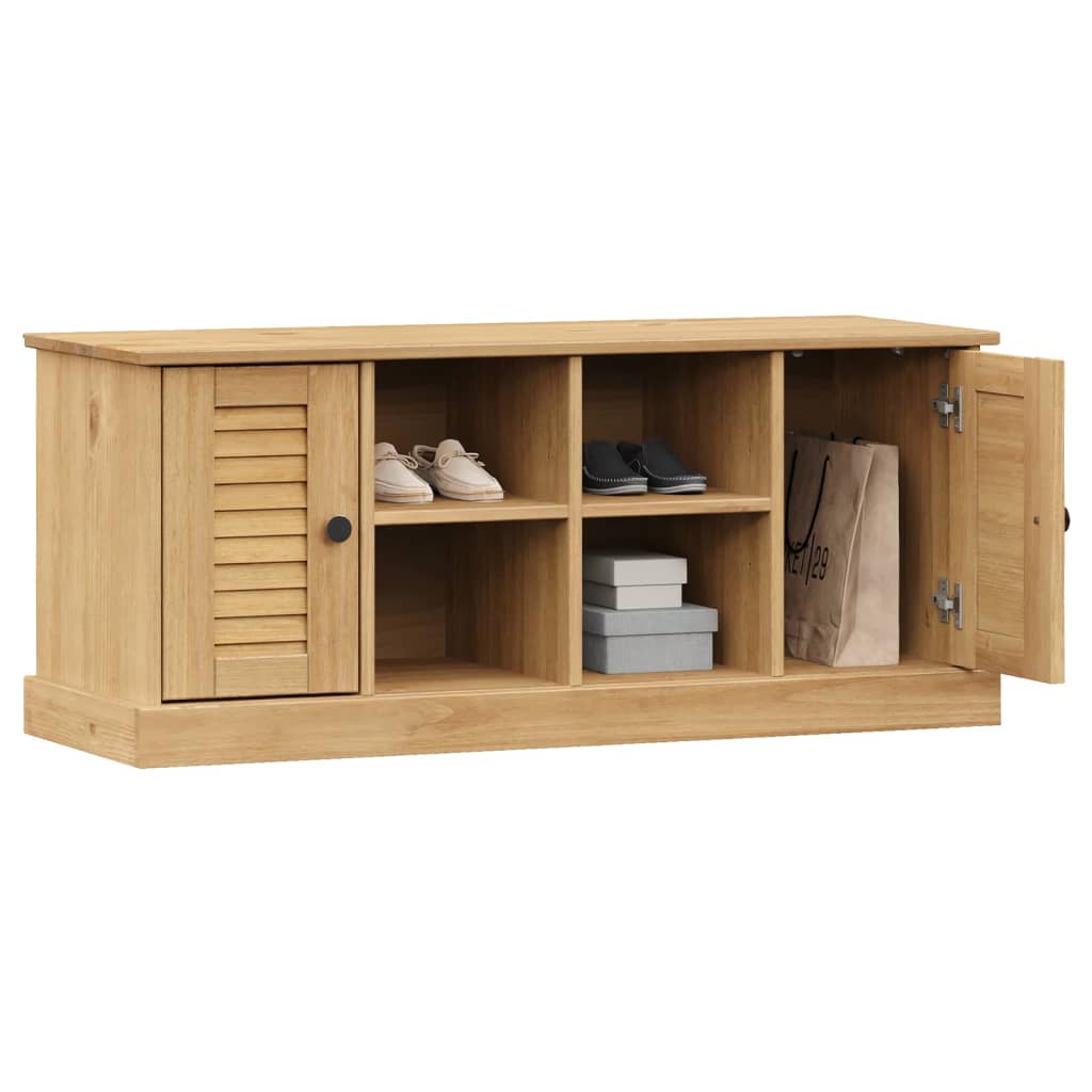 Panca Porta Scarpe VIGO 106x35x45 cm in Legno Massello di Pino 353178