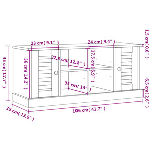 Panca Porta Scarpe VIGO 106x35x45 cm in Legno Massello di Pino 353178