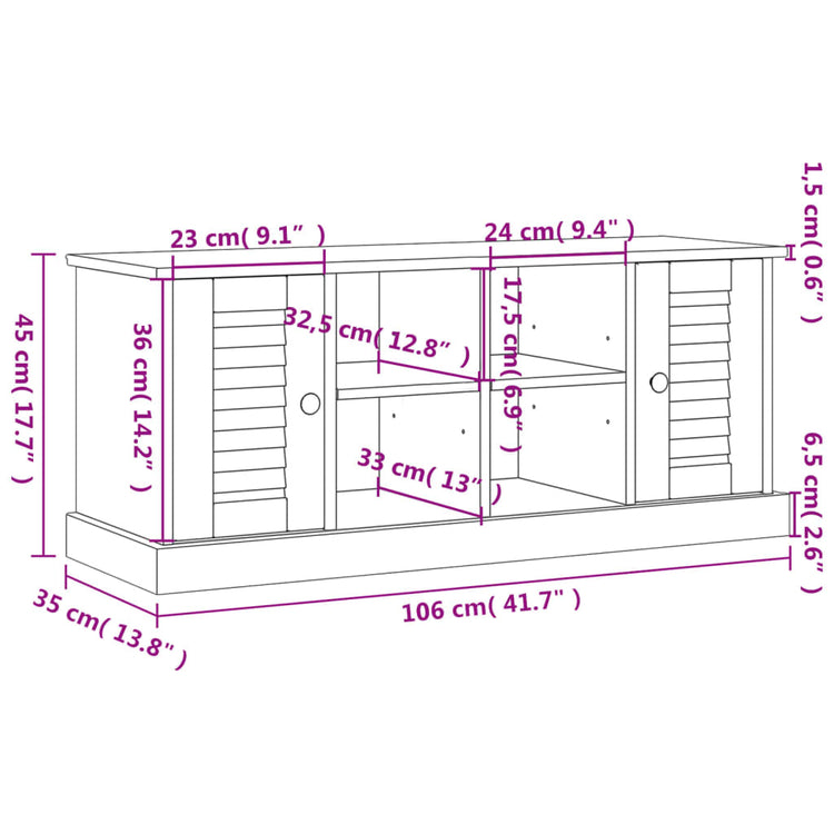 Panca Porta Scarpe VIGO 106x35x40 cm in Legno Massello di Pino 353178