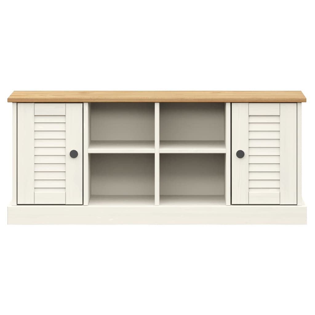 Panca Porta Scarpe VIGO 106x35x40 cm Legno Massello Pino Bianco 353179