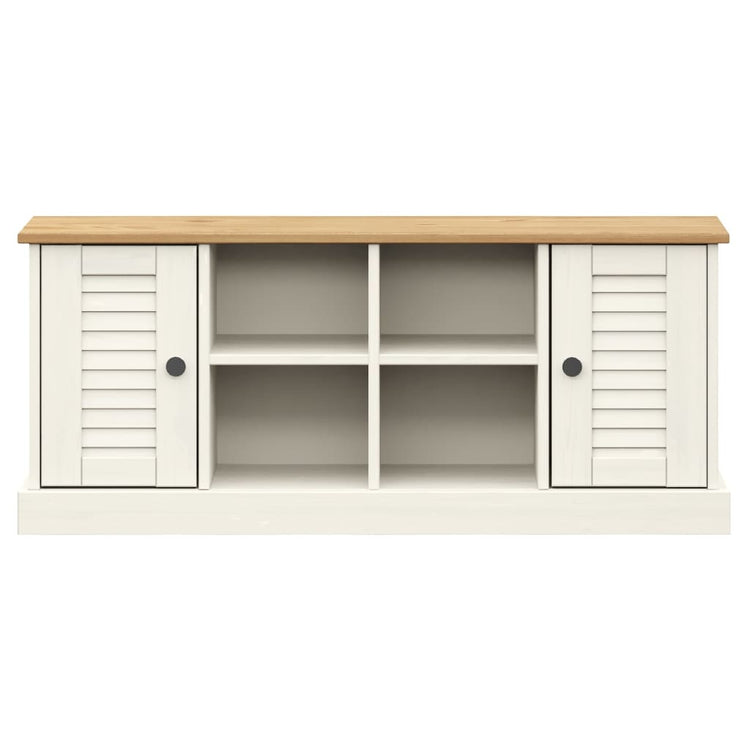 Panca Porta Scarpe VIGO 106x35x40 cm Legno Massello Pino Bianco 353179