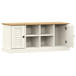 Panca Porta Scarpe VIGO 106x35x40 cm Legno Massello Pino Bianco 353179