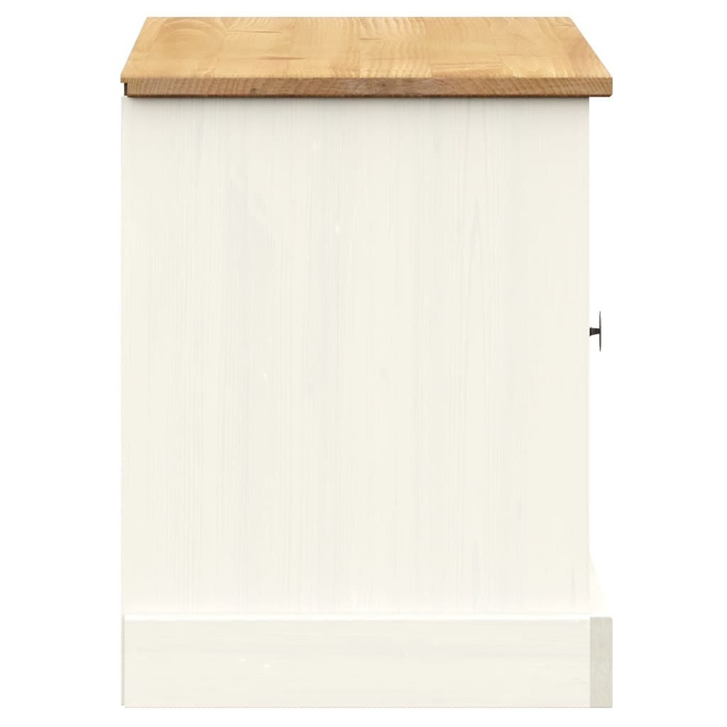 Panca Porta Scarpe VIGO 106x35x40 cm Legno Massello Pino Bianco 353179