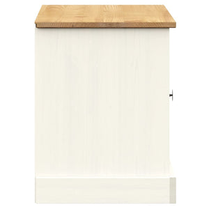 Panca Porta Scarpe VIGO 106x35x40 cm Legno Massello Pino Bianco 353179