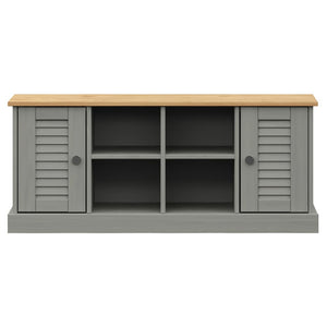 Panca Porta Scarpe VIGO 106x35x40 cm Legno Massello Pino Grigio 353180