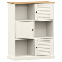 Libreria VIGO 90x35x114,5 cm in Legno Massello di Pino Bianco 353182