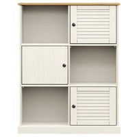 Libreria VIGO 90x35x114,5 cm in Legno Massello di Pino Bianco 353182