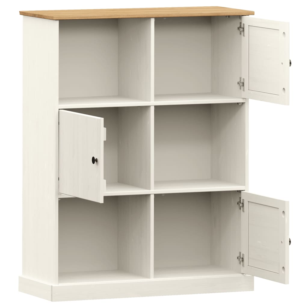 Libreria VIGO 90x35x114,5 cm in Legno Massello di Pino Bianco 353182