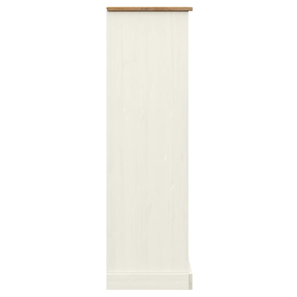 Libreria VIGO 90x35x114,5 cm in Legno Massello di Pino Bianco 353182