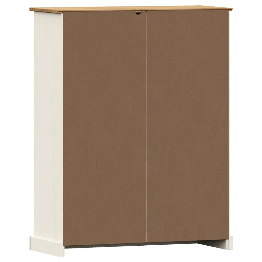 Libreria VIGO 90x35x114,5 cm in Legno Massello di Pino Bianco 353182