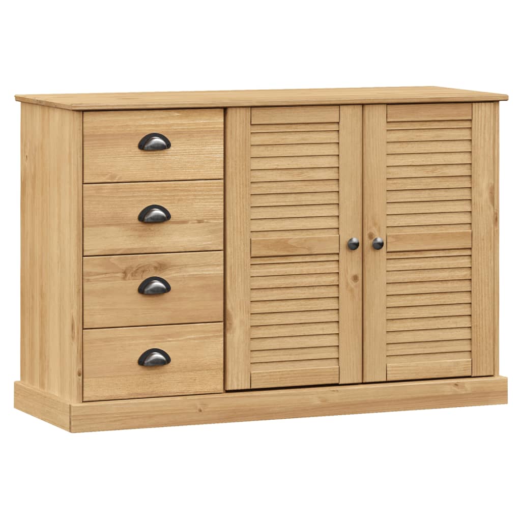 Credenza con Cassetti VIGO 113x40x75 cm Legno Massello di Pino 353187