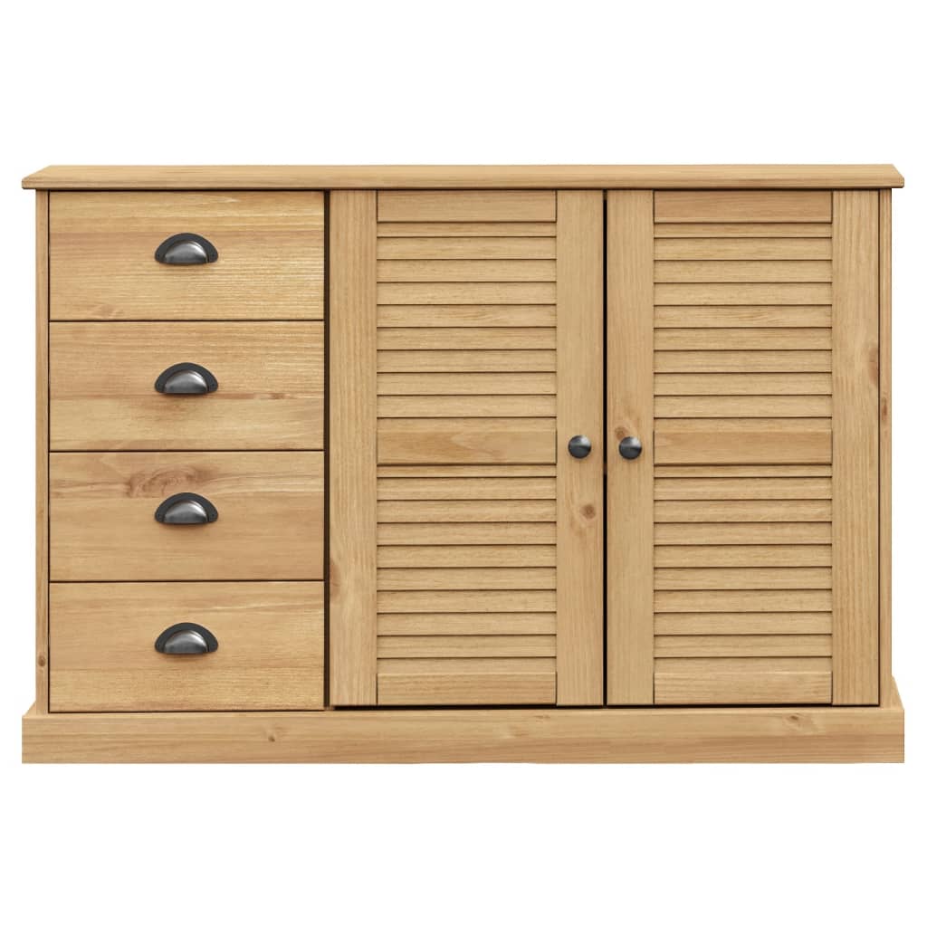 Credenza con Cassetti VIGO 113x40x75 cm Legno Massello di Pino 353187