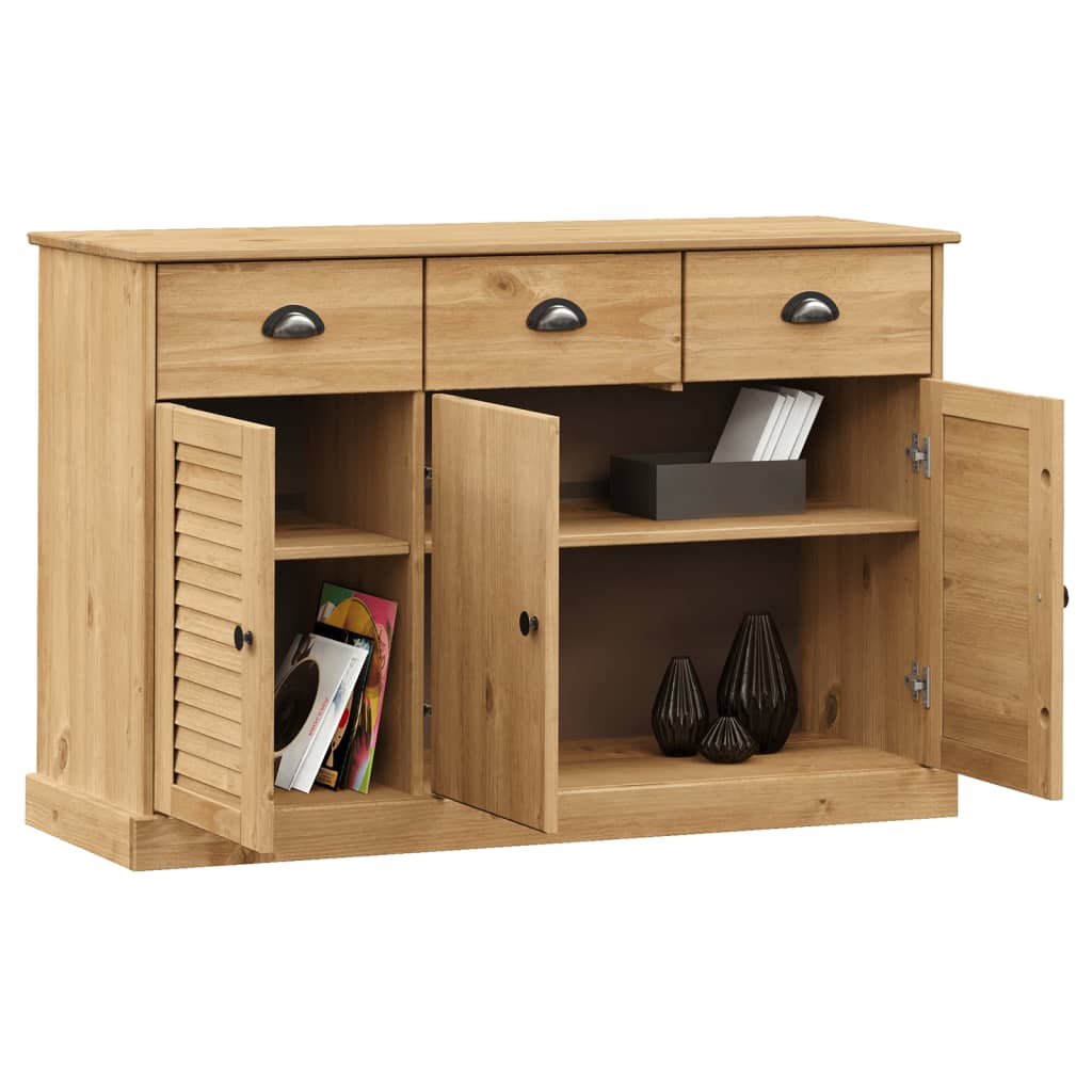 Credenza con Cassetti VIGO 113x40x75 cm Legno Massello di Pino 353190