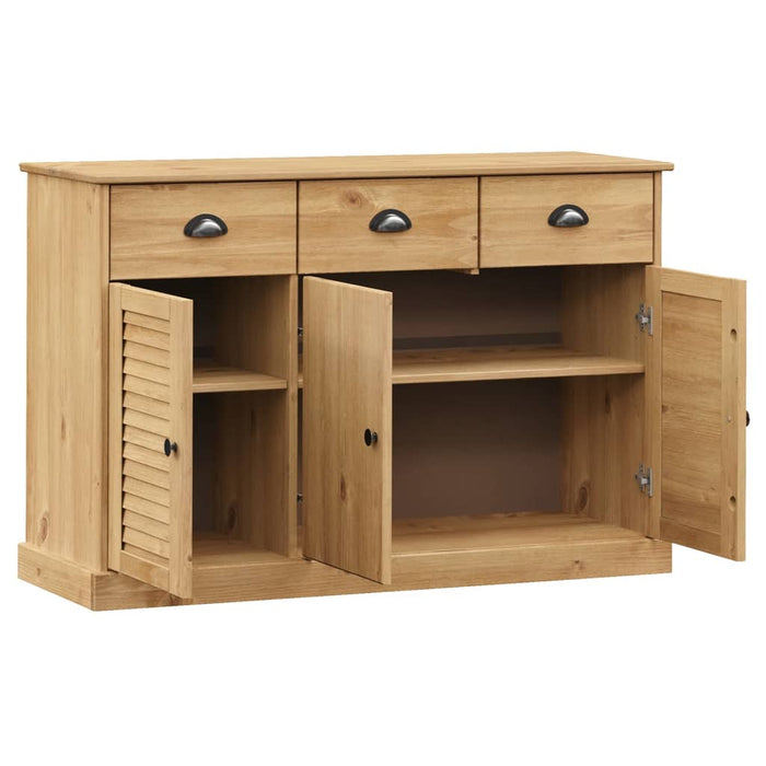 Credenza con Cassetti VIGO 113x40x75 cm Legno Massello di Pino 353190