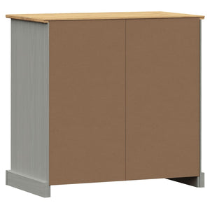 Credenza Cassetti VIGO Grigia 78x40x75 cm Legno Massello Pino 353201