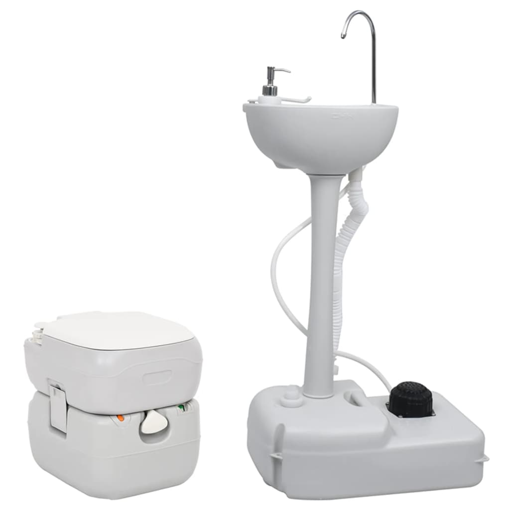 Set Toilette da Campeggio Portatile e Supporto Lavamanicod mxl 124468