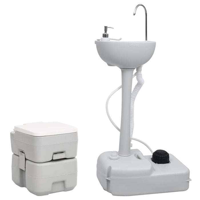 Set Toilette da Campeggio Portatile e Supporto Lavamani 3186665