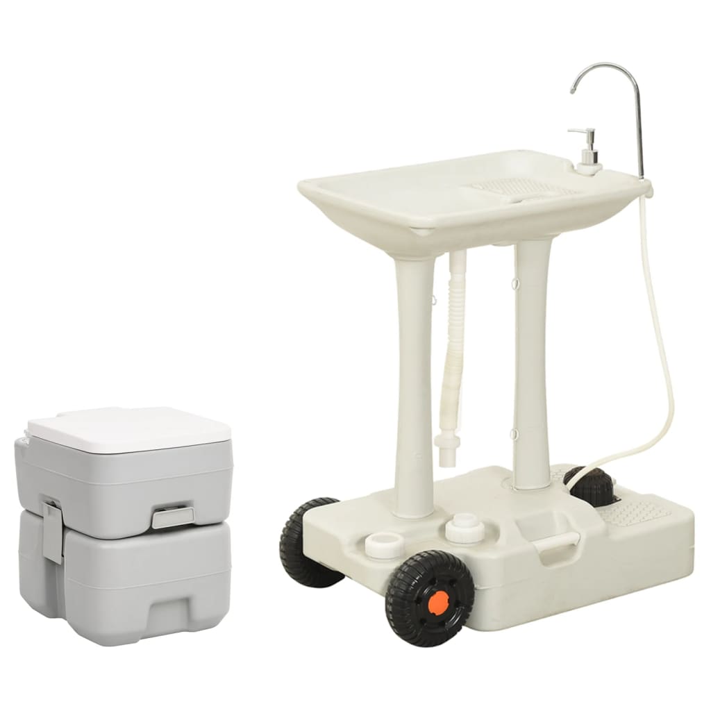 Set Toilette da Campeggio Portatile e Supporto Lavamani 3186669