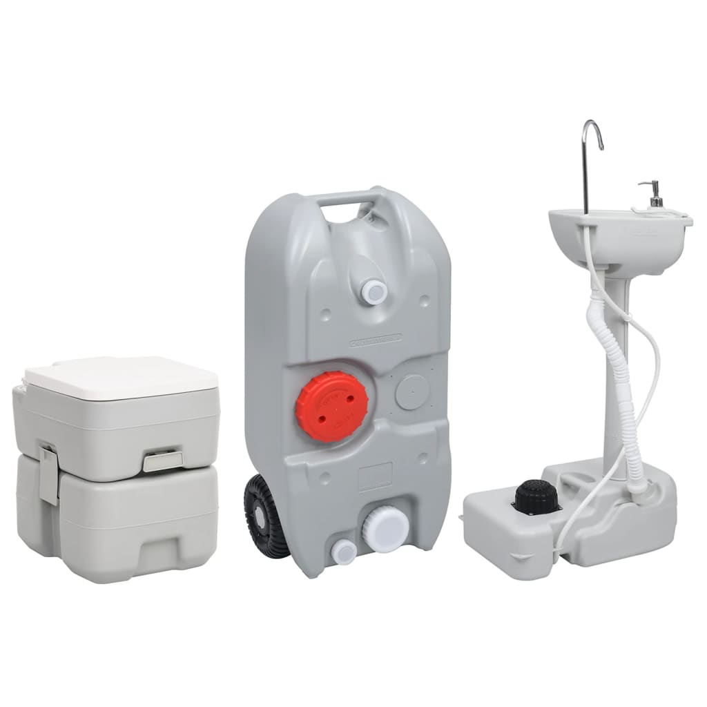 Set Toilette Portatile Campeggio Supporto Lavamani Tanica Acqua 3186673