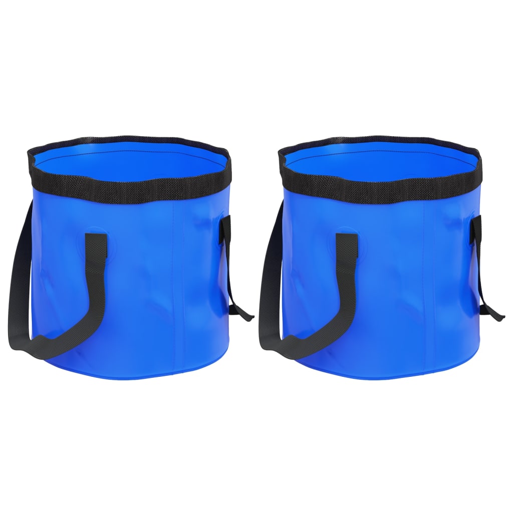 Secchi Pieghevoli 2 pz Blu 30 L in PVC 364311