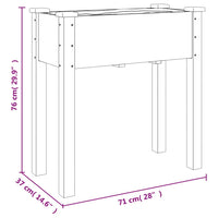 Fioriera Ruote e Fodera Marrone 71x37x80cm Legno Massello Abete 3157824