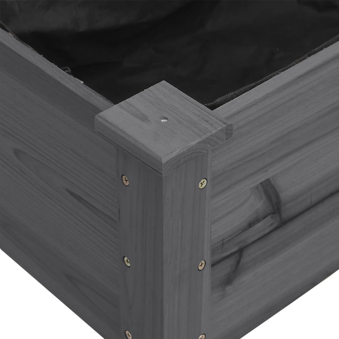 Fioriera Ruote e Fodera Grigia 71x37x80cm Legno Massello Abete 3157825