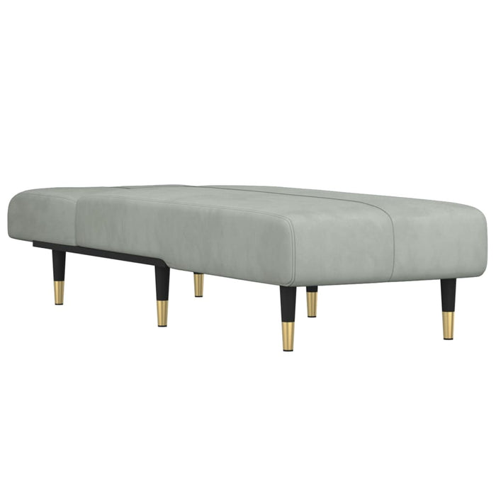 Chaise Longue in Velluto Grigio Chiaro 352793