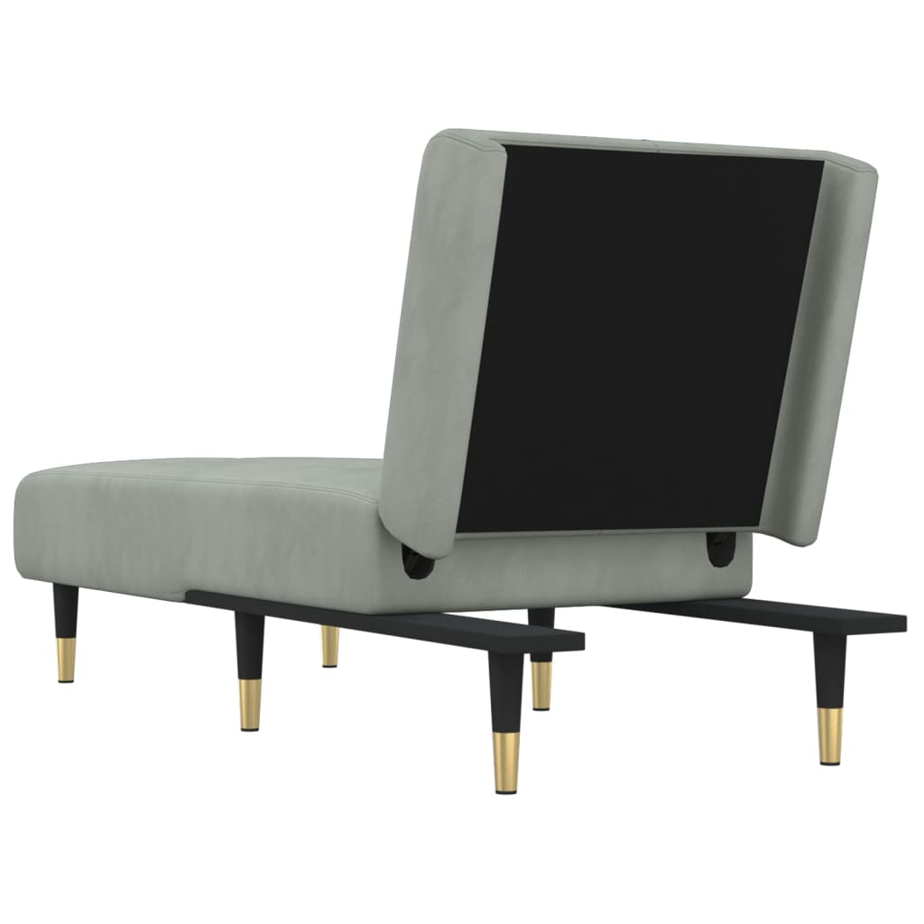 Chaise Longue in Velluto Grigio Chiaro 352793