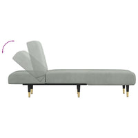 Chaise Longue in Velluto Grigio Chiaro 352793