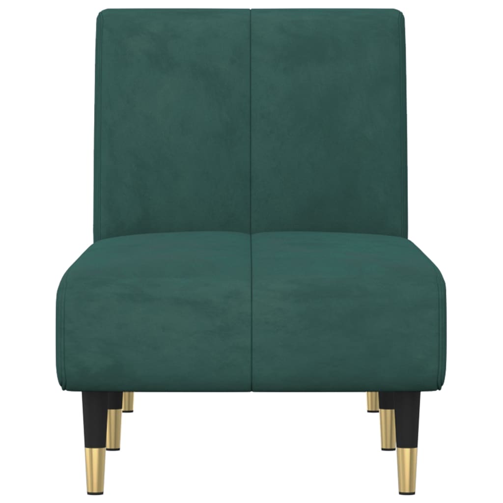 Chaise Longue in Velluto Verde Scuro 352795