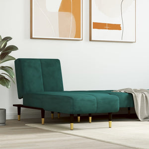 Chaise Longue in Velluto Verde Scuro 352795