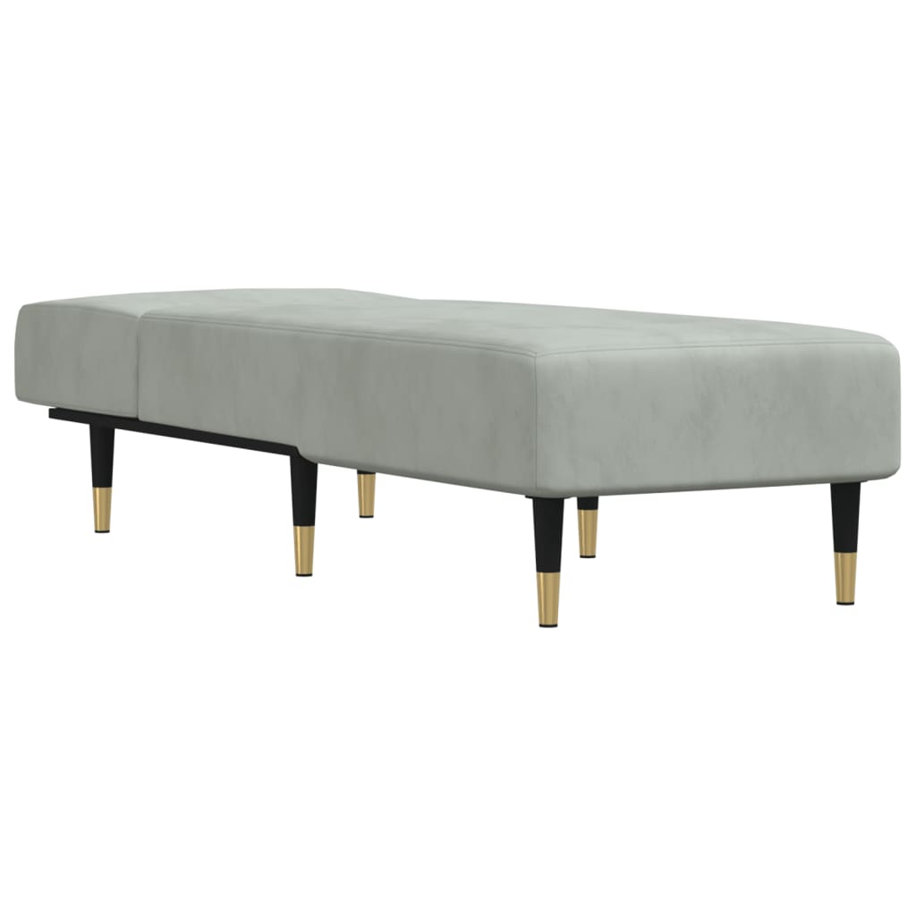 Chaise Longue in Velluto Grigio Chiaro 352802