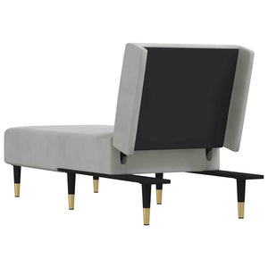 Chaise Longue in Velluto Grigio Chiaro 352802