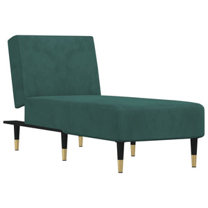 Chaise Longue in Velluto Verde Scuro 352804