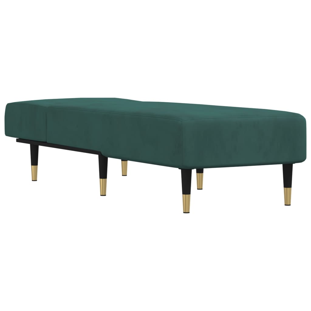 Chaise Longue in Velluto Verde Scuro 352804