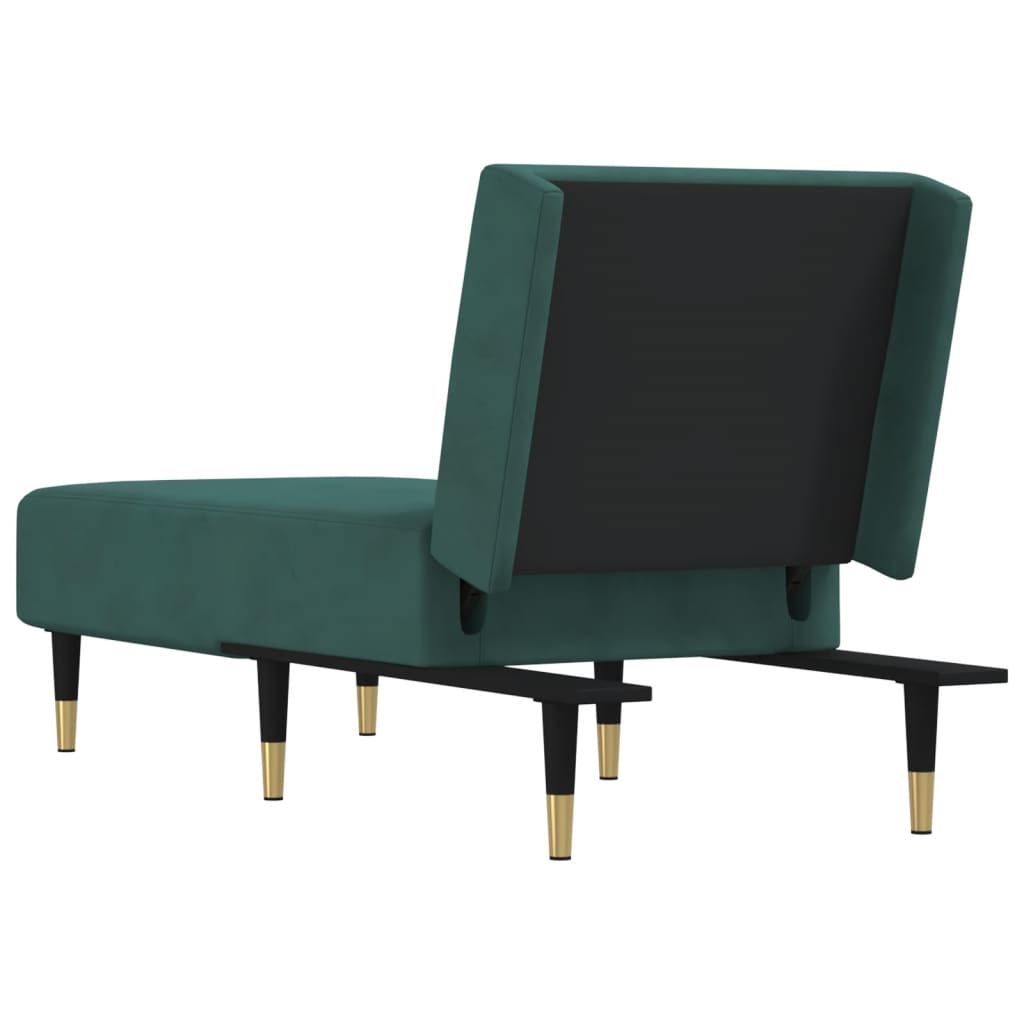 Chaise Longue in Velluto Verde Scuro 352804