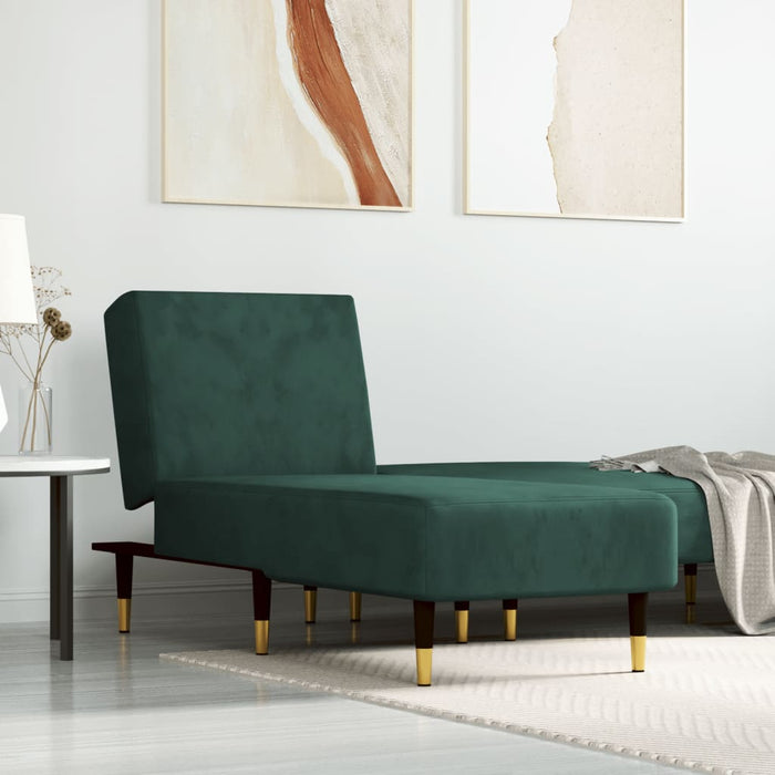 Chaise Longue in Velluto Verde Scuro 352804