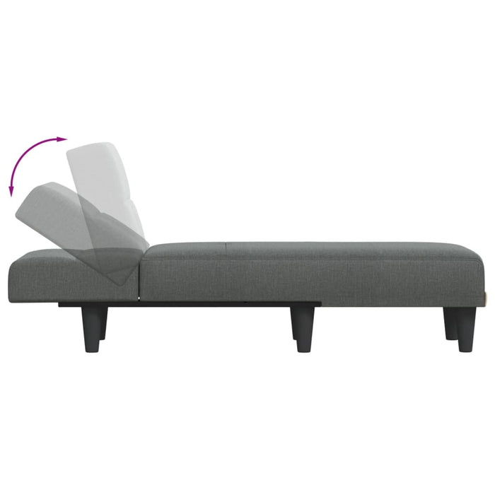 Chaise Longue in Tessuto Grigio Scuro 352814